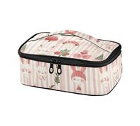 KLL Childish Bunny Blush Color Stripe Progettato Mens Lunch Bag Work Lunchbox con maniglia Lunch Bag para nino
