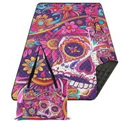 KLL Cinco De Mayo Carnevale Dei Morti Impermeabile Coperta da Picnic Esterna Impermeabile Spiaggia Coperte Esterne Per Erba per Le Donne 30s Estate Regalo manta para esterno