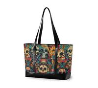 KLL Cinco De Mayo Carnival Of The Dead borsa da lavoro alla moda con scomparto per laptop con cerniera tote bag per lavoro Borsa grande per pendolari con pannolino bolso para laptop mujer