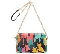 KLL Coloful Cats Shadow Art Fashion Crossbody Borse per le donne piccole borse in pelle vegana borse da donna con zip borse a tracolla