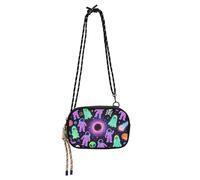 KLL Colorato Astronauta Fantasmi per Happy Halloween Mini Crossbody Bag Donna Impermeabile con Tracolla Regolabile Piccole Borse a Tracolla Cammina il cane