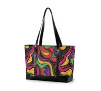 KLL Colorful Astratto Lines Portatile 14 pollice borsa del computer portatile con cerniera grandi borse da lavoro per le donne Grande Borsa per gli uomini con tablet bolso para laptop