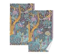 KLL Colorful Bird Safari Wind asciugamano viso asciugamano bar per bagno asciugamano viso lavaggio viso asciugamano set di asciugamani da bagno set di 2, dimensioni 40,6 x 71,1 cm