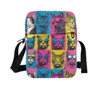 KLL Colorful Cool Cats Pop Art messenger borse per le donne Vegan Leather borsa a tracolla uomo shopping signore borse a tracolla