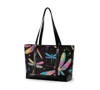 KLL Colorful Dragonfly Borse di Grande Capacità per le donne per il lavoro con cerniera laptop tote bag per il lavoro Grande Borsa per il volo con pranzo bolsos segreto para mujeres