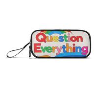 KLL Colorful Question Everything Nylon Matita Borse Ad Alta Capacità Cerniera Mesh Pencil Case Cancelleria Organizzatore per College Preppy