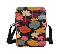 KLL Colorful Waterlilies Fiore Foglie piccola borsa messenger per gli uomini Vegan Leather Small Crossbody Borse Per Le Donne Viaggio Spalla Borsa A Mano Per La Donna