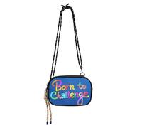 KLL Colorful Word Born To Challenge Mini Crossbody Borse per le Donne Comfort con Slot per Carte di Credito Piccolo Nero Borse Have a meal
