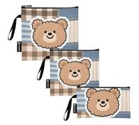 KLL Confezione da 3 sacchetti riutilizzabili per panini e snack, impermeabili, per picnic, lavoro, viaggi, ufficio