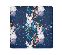 KLL Coniglio Fiore Pasqua Magico Sacchetto di Trucco Panno Sacchetto di Trucco Organizzatore Wrap Camera Lens Panno Wrapper Per Organizzazione, Coniglio Fiore Pasqua, 13.8x13.8in