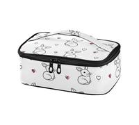 KLL Coniglio Simple Line Valentine Progettato Lunch Bag Bambini Viaggio Lunch Box per Adulti con Maniglia Piccola Borsa Pranzo