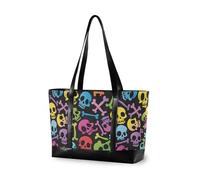 KLL Cool Cartoon Skull Art borse di moda per le donne per il lavoro con la borsa con cerniera 14 pollici Grande borsa per piscina palestra drogheria Viaggi con pannolino bolsos segreto para mujeres