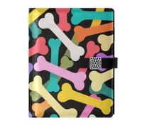 KLL cuoio foderato notebook diario notebook college a righe per lavorare delicato colorato cartone animato animale osso 6.7 × 9.5.1 cm