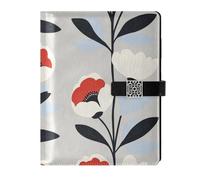 KLL cuoio foderato soggetto notebook college a righe spirale per diario delicato Flora Pattern Stile minimalista 6.7 × 9.5.1 cm