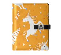 KLL cuoio foderato spirale notebook soggetto college a righe per la pianificazione portatile cartone animato carino bianco festa di compleanno cavallo 6,7 × 9,5 cm