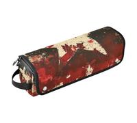 KLL Custodia da viaggio 2 in 1 per ferro arricciacapelli e tappetino resistente al calore, impermeabile, organizer da viaggio per ferri da stiro, piastre e arricciacapelli, tela vintage con stelle