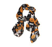KLL Cute Cartoon Dog Pumpkin Halloween Sciarpa lunga di seta del collo elegantes mens sciarpa di seta per il collo bufandas para mujer