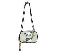 KLL Cute Panda Cross Body Bag Mens Trendy con tracolla regolabile piccolo nero borse Take a walk