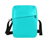 KLL Cyan Aqua Tinta unita pura pianura piccola borsa messenger per gli uomini in pelle vegana piccola borsa a tracolla per le donne borse a tracolla da viaggio per le donne