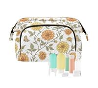 KLL Dahlia_butterfly_william_morris_pattern borsa cosmetica impermeabile borsa cosmetica borsa per trucco da donna portamonete per cosmetici articoli da toeletta