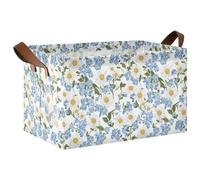KLL Daisies and Forget-me-nots - Cestini decorativi per armadio, con manici, per camera da letto, soggiorno, organizzazione della casa, confezione da 2 canastas para organizar