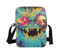 KLL Dark Gothic Estetics Terror Cat mens messenger bag Vegan Leather cross body bag uomo Viaggio Borse a tracolla