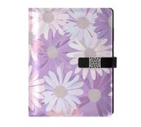 KLL diario foderato in pelle notebook notebook college regola per lavorare copertura impermeabile morbido pastello lavanda fiore 6.7 × 9.5 cm