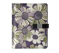KLL diario foderato in pelle notebook notebook college regola per viaggiare delicati viola e verde girasole 6,7 × 9,5 cm