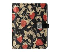 KLL diario foderato in pelle notebook notebook regola del college per la pianificazione copertura impermeabile Red Strawberry 6.7 × 9.5.1 cm
