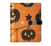 KLL diario foderato in pelle notebook spirale notebook college per lavorare delicato Black Evil Halloween zucca 6.7 × 9.5 cm