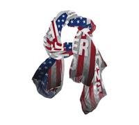 KLL Distressed Us Flag One Nation under God Sciarpe lunghe e avvolge seta seta collo sciarpa per le donne per la sera bufanda para mujer elegante