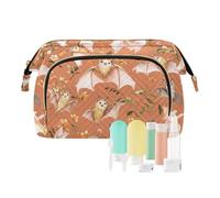 KLL Divertente borsa per cosmetici in terracotta con pipistrelli, leggera, borsa per il cambio, per custodie per carte di credito, organizer per denaro, 1 size