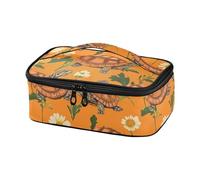 KLL Divertente scatola orientale tartaruga rettile arancione progettato latte materno borsa frigo escursionismo pranzo box per adolescenti con maniglia operaio edile lunch box