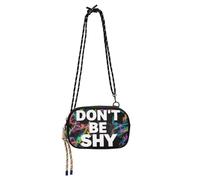 KLL Don't Be Shy Borsa a tracolla nera da donna alla moda con tracolla regolabile Borsa per cellulare Vai a fare shopping