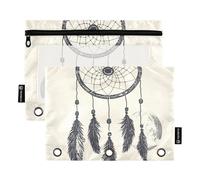 KLL Dream Catchers Tribal West Ranch - Astuccio trasparente per raccoglitori a 3 fori, impermeabile, per esami
