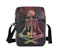KLL Dreamy Colors Tarocchi Scheletro messicano mens messenger bag crossbody Vegan Leather uomini borsa a tracolla Casual Spalla Borse a mano