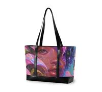 KLL Elegante donna afroamericana rosa calla gigli borsa essenziale per le donne con cerniera grande tote per infermiera lavoro con pannolino maletine para mujer