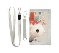 KLL Elegante pesce rosso coda pinna tripla piega portafogli per gli uomini per regalo di compleanno minimalista casual portafoglio di carte con cordino