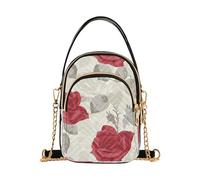 KLL Eleganti rose bianche e rosse piccole borse alla moda per le donne a tracolla con multi tasche borse per le donne per le signore