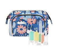 KLL Enchanting Whimsical Flowers Cartoon Cosmetic Bags Essentials Travel Makeup Bag Makeup Pouch Periodo Bag per Viaggio Toiletry