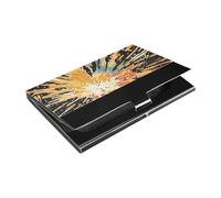 KLL Esplosione multicolore scintille ultra-sottile porta biglietti da visita custodia con pelle e acciaio inox Card Organizer per proteggere le carte portatarjetas para Hombre