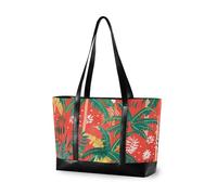 KLL Estate alberi tropicali semplice borsa per le donne 14 pollici con borse con cerniera per il lavoro Grande borsa per le signore con tablet bolsos para mujeres