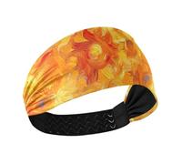 KLL Fasce per capelli da donna, antiscivolo, colore arancione che brucia il sole, fasce elastiche per il sudore, per allenamenti e make up pallavolo