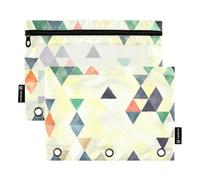 KLL Fashion Geometry Trend (10) astucci a 3 fori per cartelle e 3 anelli impermeabili per bambini cancelleria organizer Upplies, Tendenza Geometria Moda (10), 1 sizex2, Cartoni