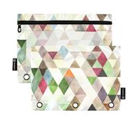 KLL Fashion Geometry Trend (22) astucci per matite a 3 anelli, con 3 fori, per esami e ufficio, Tendenza Geometria Moda (22), 1 sizex2, Cartoni