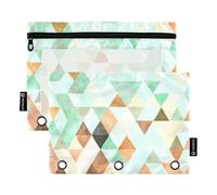 KLL Fashion Geometry Trend (24) Astuccio trasparente per matite per raccoglitori a 3 anelli, con 3 anelli, per scuola, casa, viaggi, biglietti, Tendenza Geometria Moda (24), 1 sizex2, Cartoni