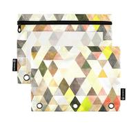 KLL Fashion Geometry Trend (26) Astuccio per matite e trucchi per cartella 3 anelli con fori per raccoglitori per forniture di cancelleria per ufficio, Tendenza Geometria Moda (26), 1 sizex2, Cartoni