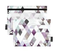 KLL Fashion Geometry Trend (50) Astuccio in plastica per raccoglitore, con tre anelli, per cancelleria da ufficio, Tendenza Geometria Moda (50), 1 sizex2, Cartoni