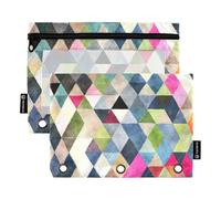 KLL Fashion Geometry Trend (54) Astuccio 3 anelli tasca per 3 anelli cartella con 3 fori per studenti Ofhce forniture, Tendenza Geometria Moda (54), 1 sizex2, Cartoni