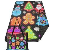KLL Felice Natale Verde Fluorescente Alberi di Natale Impermeabile Coperta Esterna Grande Fuori Festa Esterna Campeggio Mat per le Donne 30s Concerto Coperta mantas para dia de campo